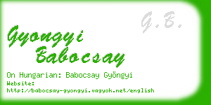 gyongyi babocsay business card