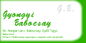 gyongyi babocsay business card